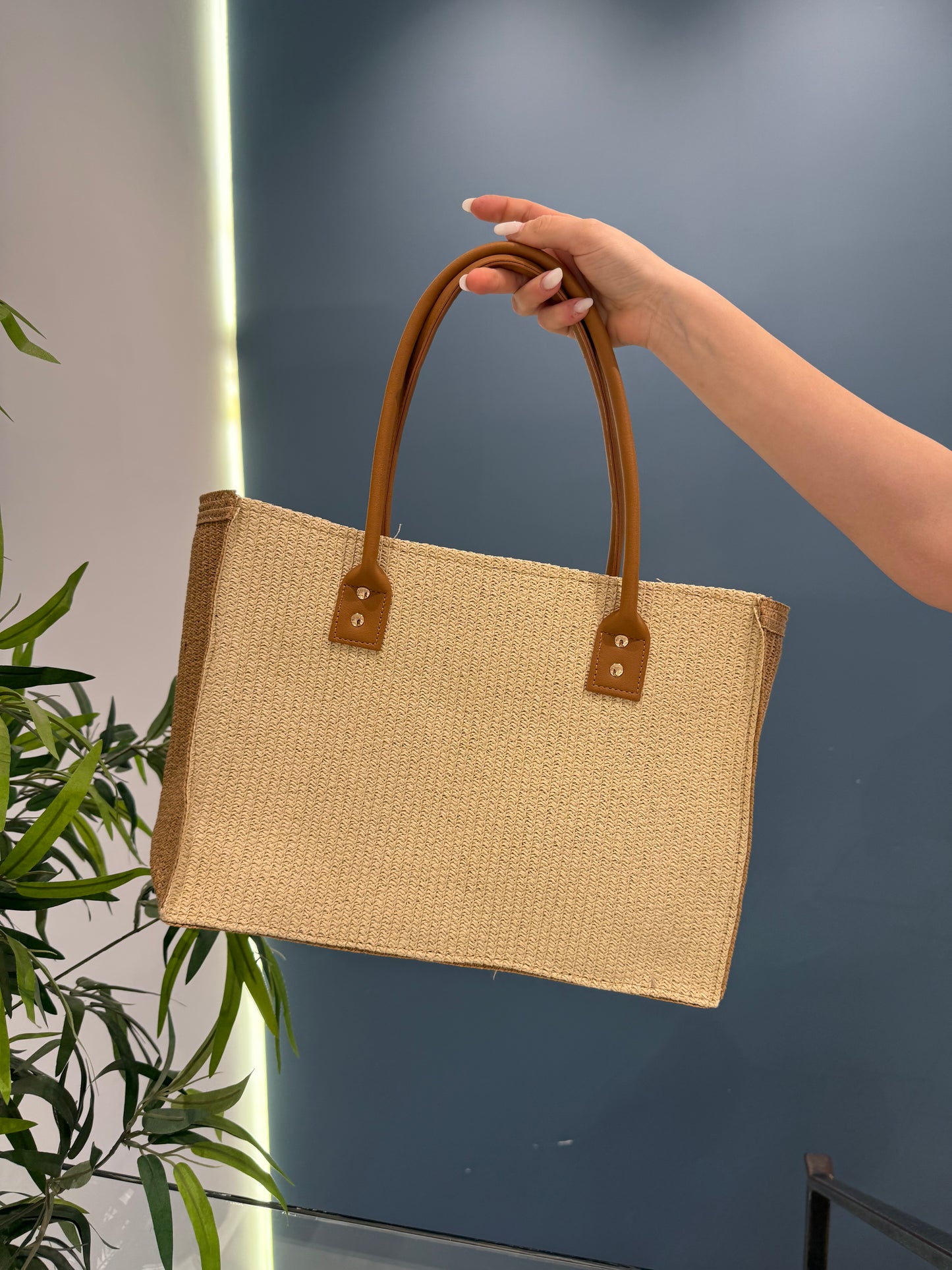 irene borsa righe manico in pelle