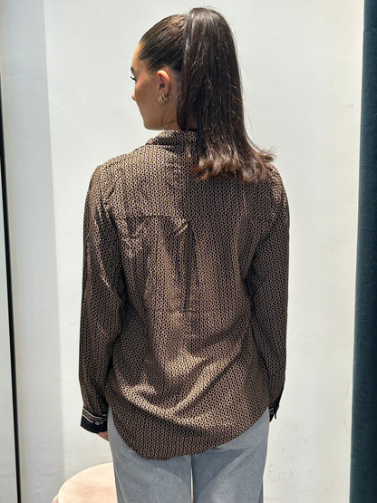 only camicia fantasy polsino contrasto