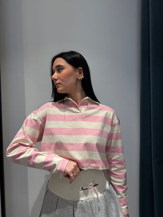 jessy polo crop righe