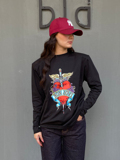 barock t-shirt stampa bon jovy