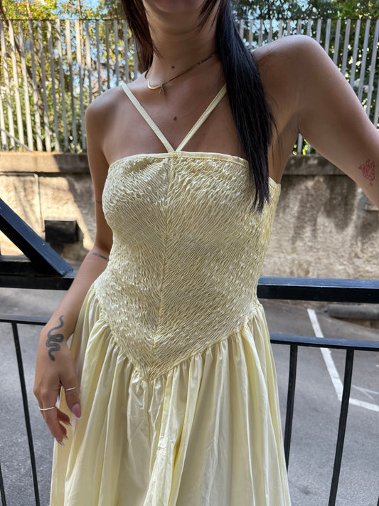 luna long dress bustino arriccio