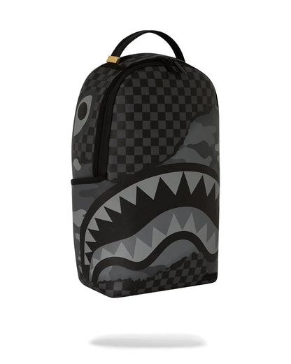 sprayground split up camo tear bckpck