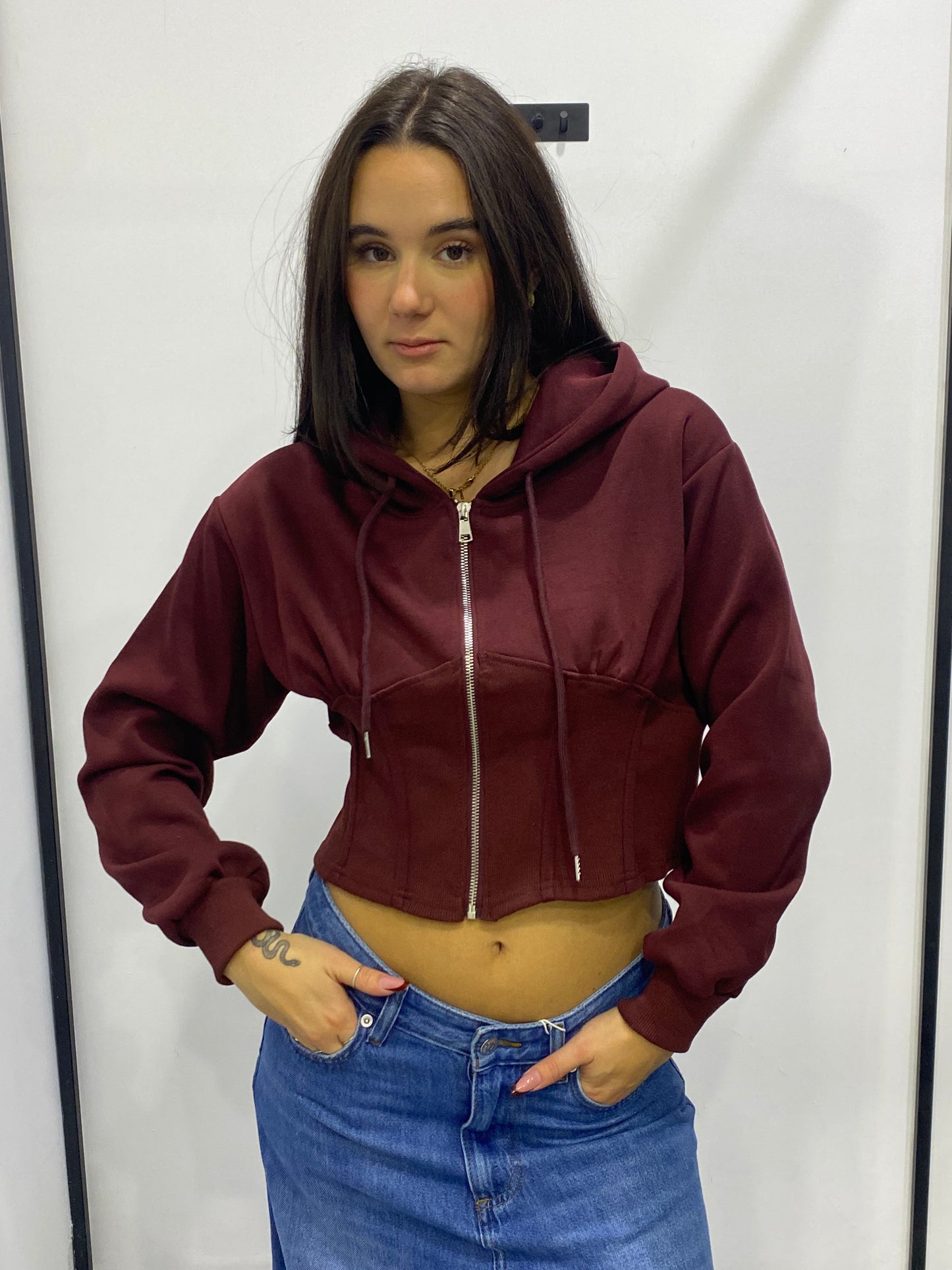 glitter felpa bustier