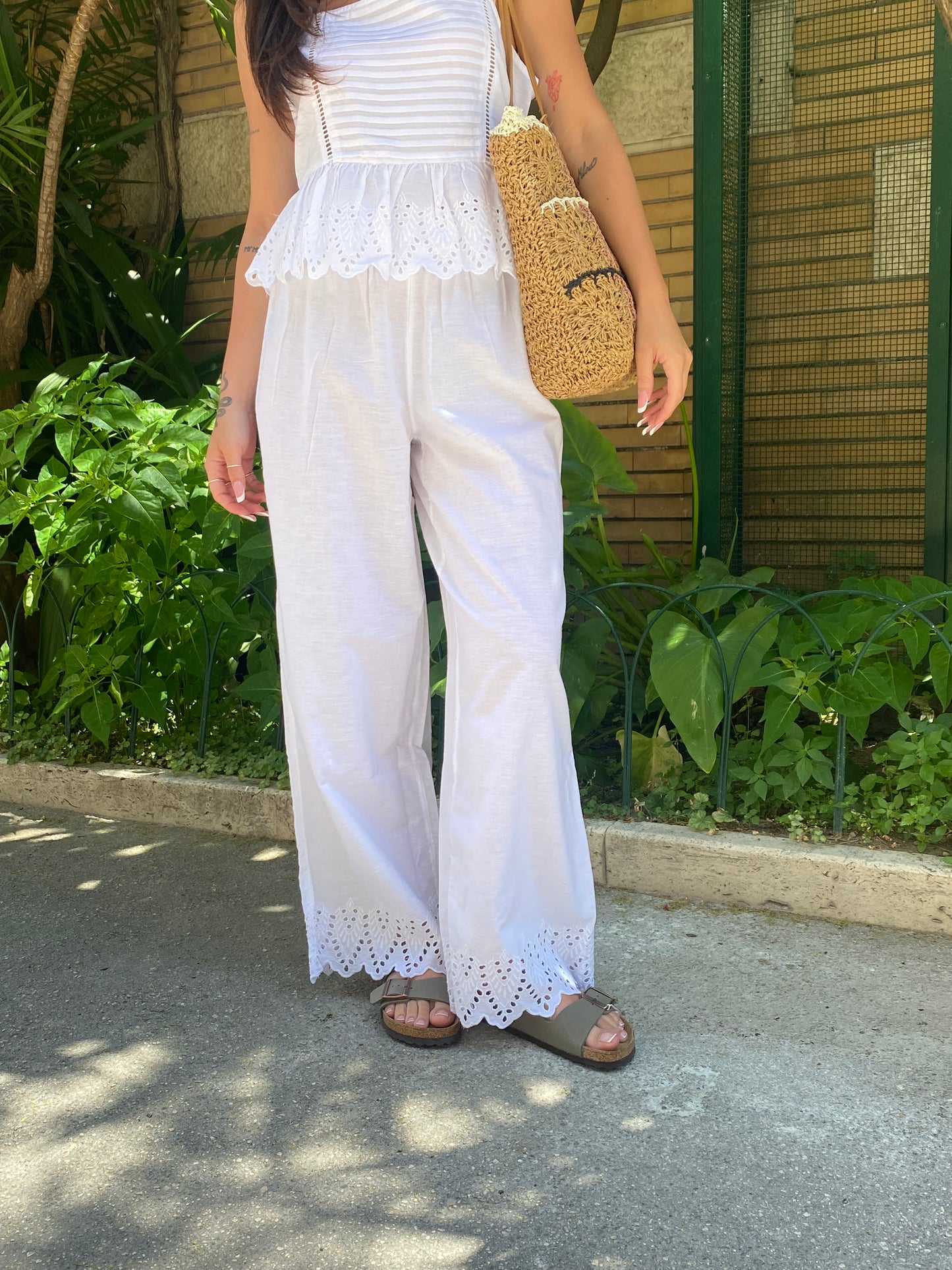 only pantalone bordo pizzo sangallo