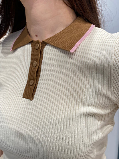 only polo m/m colletto contrasto