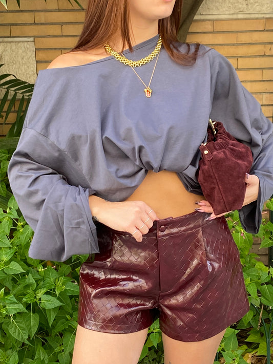 bellamica short ecopelle