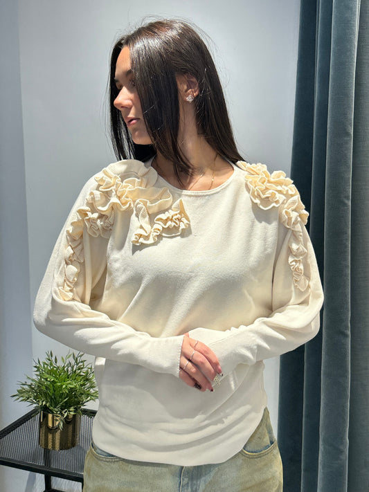 ornella b pull rouches spalla