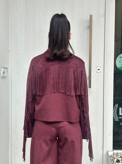 lumina giacca frange suede