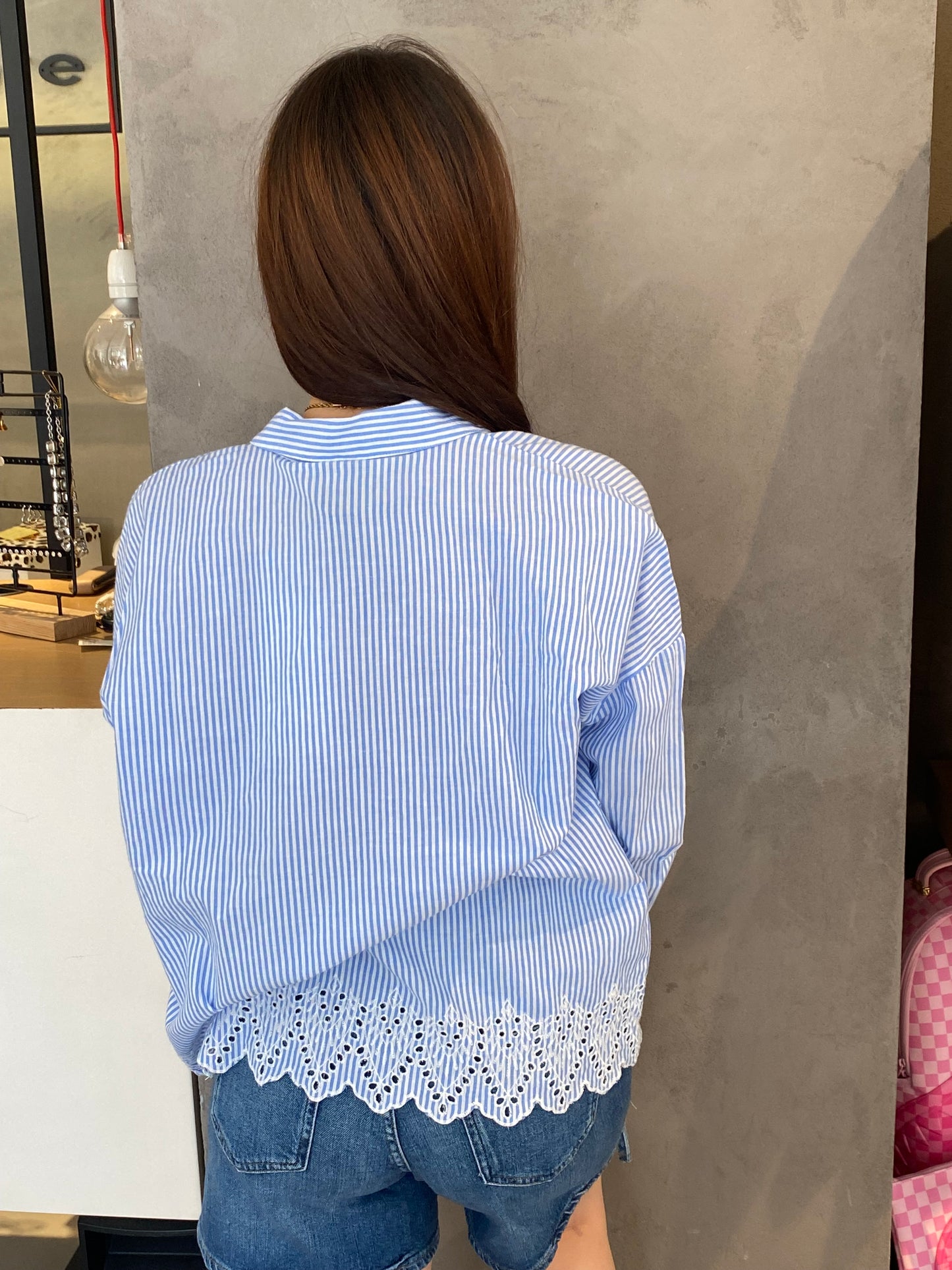 only camicia bordo sangallo