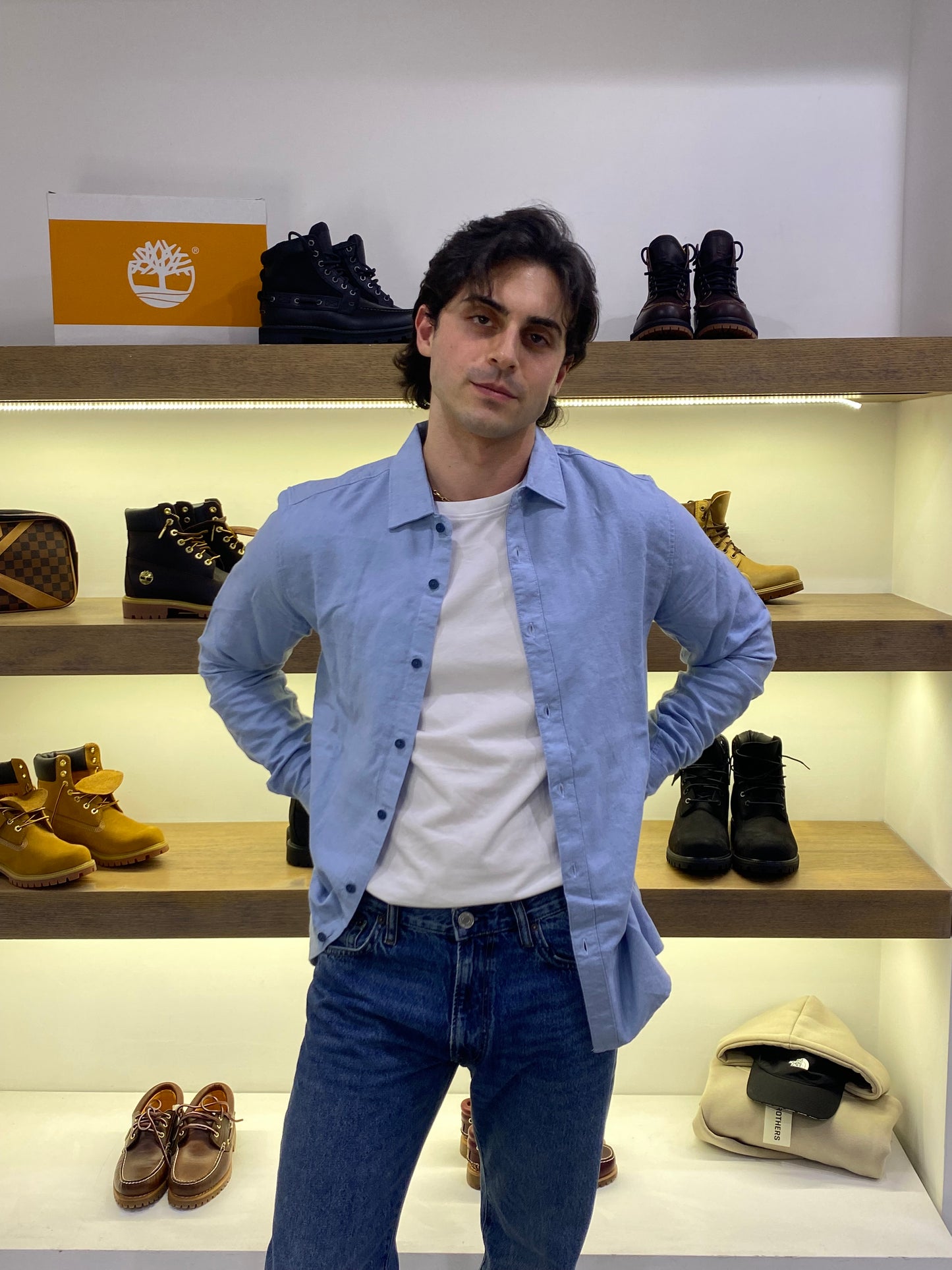 tiffosi camicia basic/bottoni contrasto