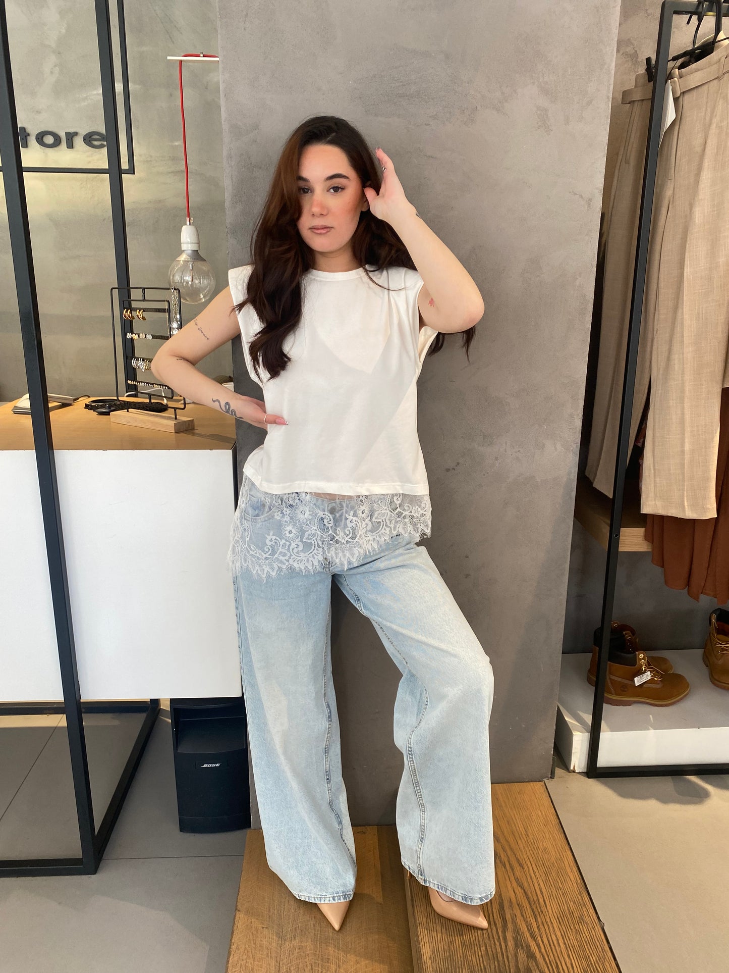 isabel t-shirt smanicata pizzo