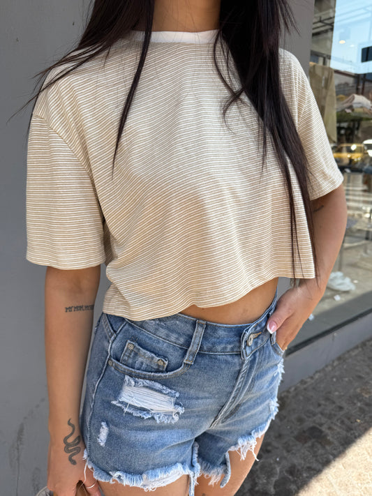 lumina tshirt crop righe