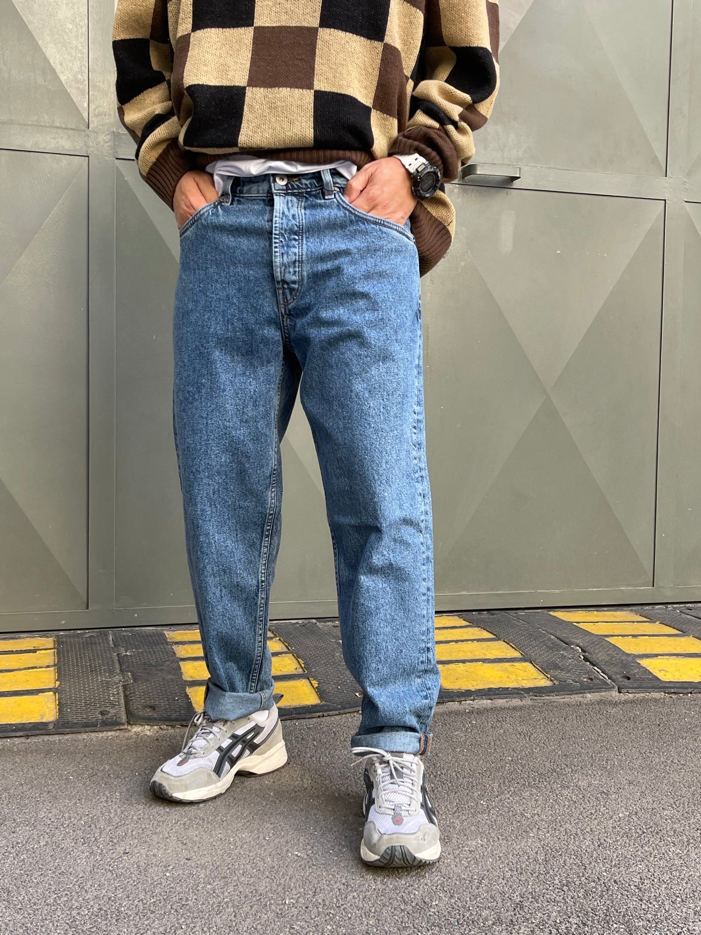 solid jeans dad fit