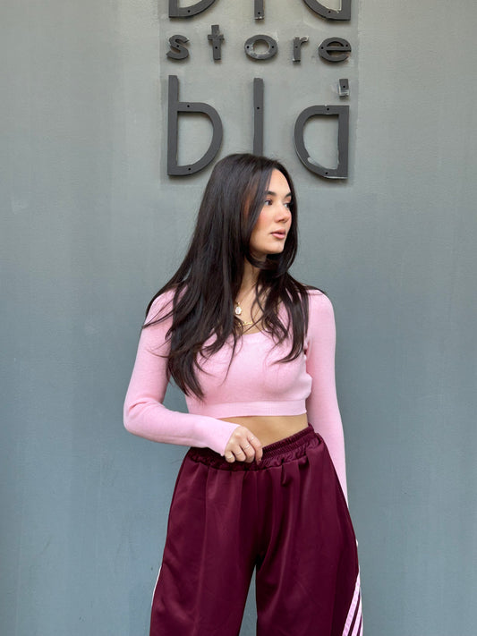 chic pull crop scollo tondo