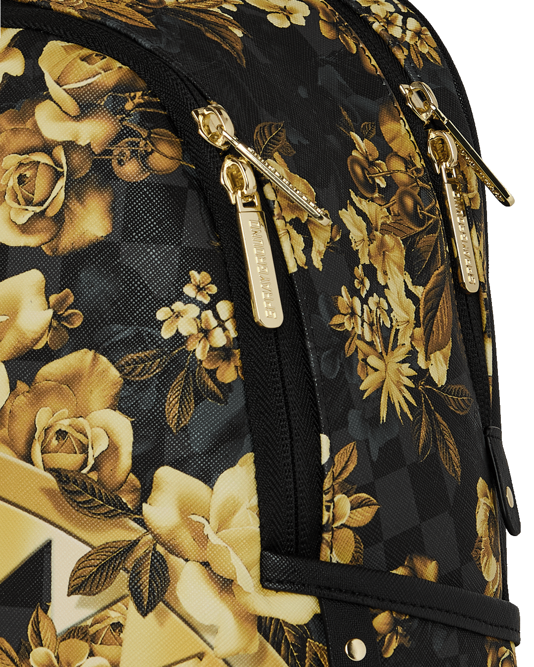 sprayground gold floral savage