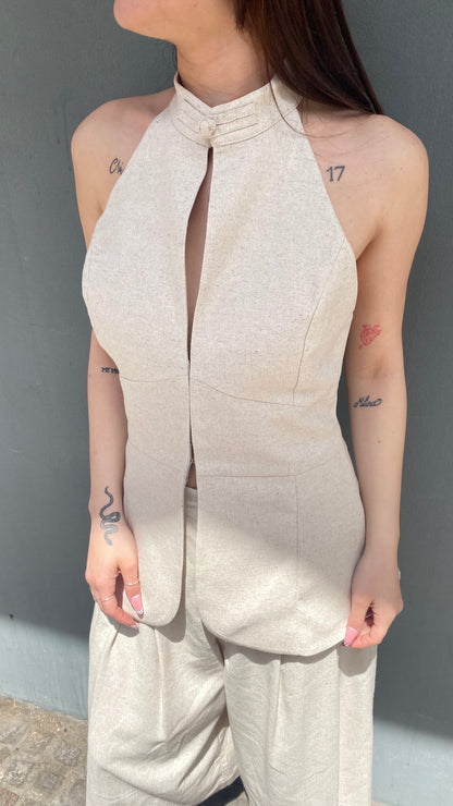 lumina gilet ciappe lino