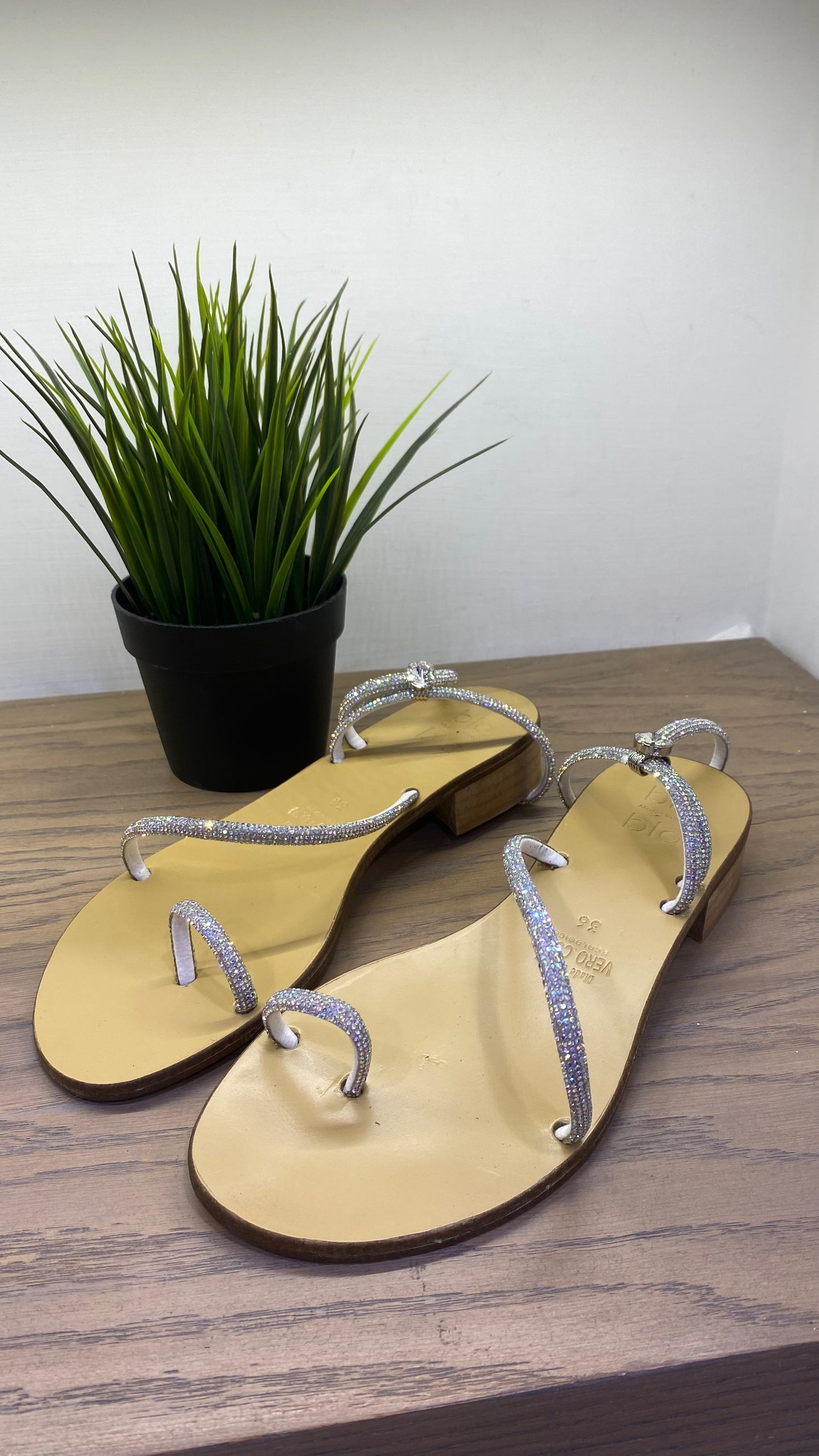 giovi infradito strass caviglia