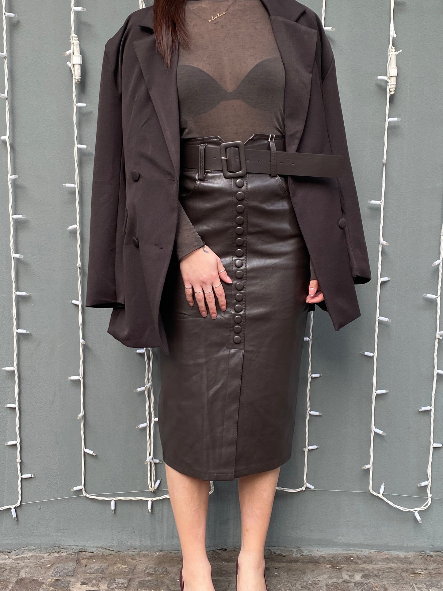 monique gonna midi eco bottoni