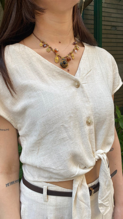 only camicia crop nodo