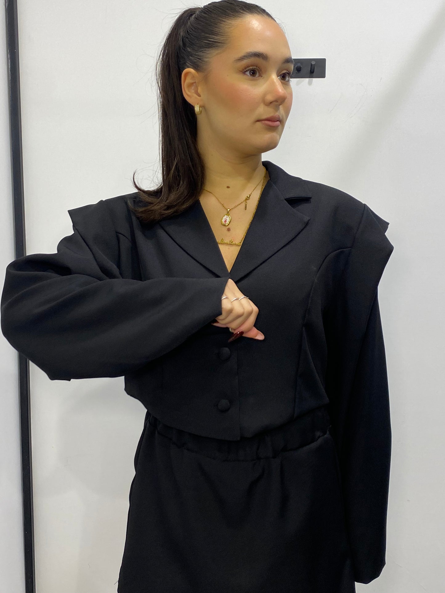 luna cordset giacca crop+shorts