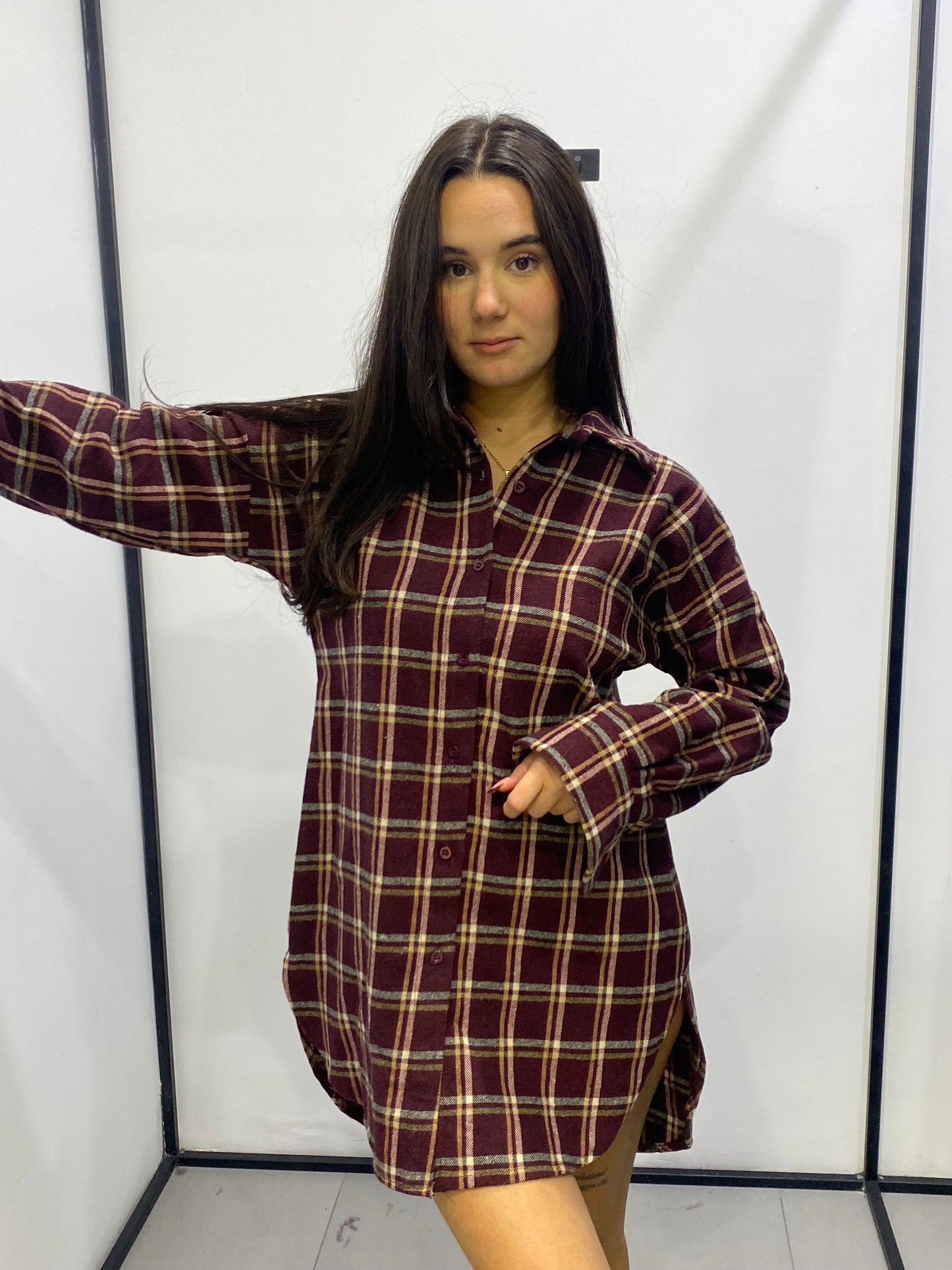 glitter camicia over check