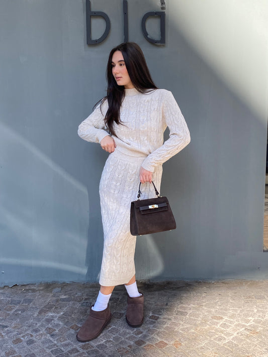 chic cordset lana con gonna