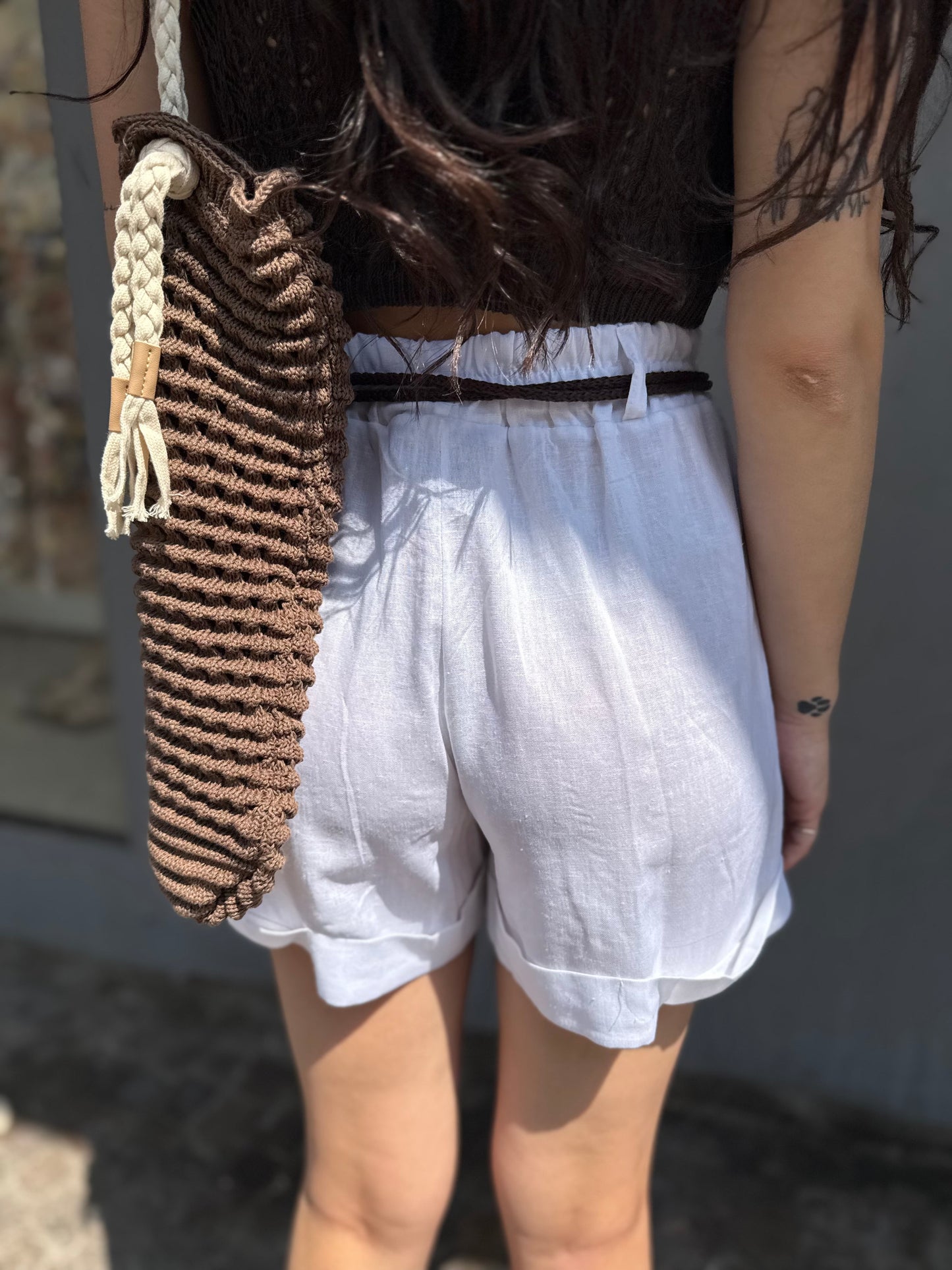 vicbee short lino cintura