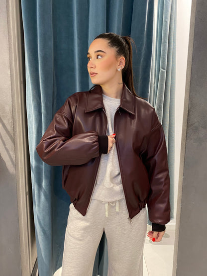 isabel bomber ecopelle collo