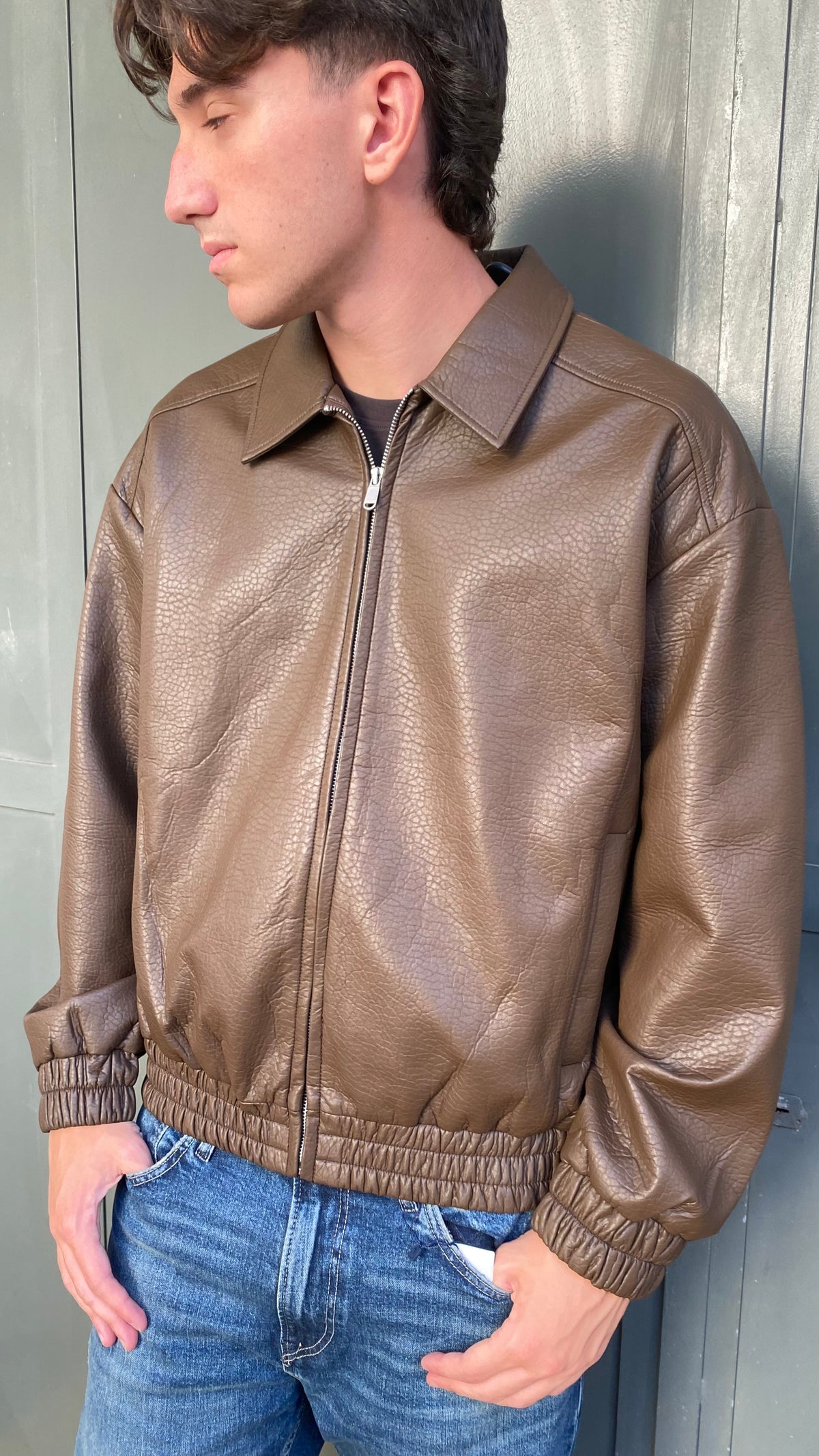 only & sons giacca ecopelle