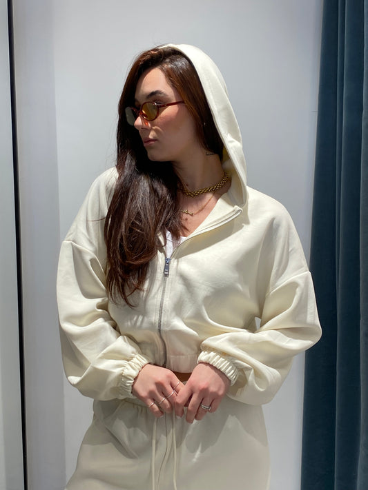 only felpa zip cappuccio