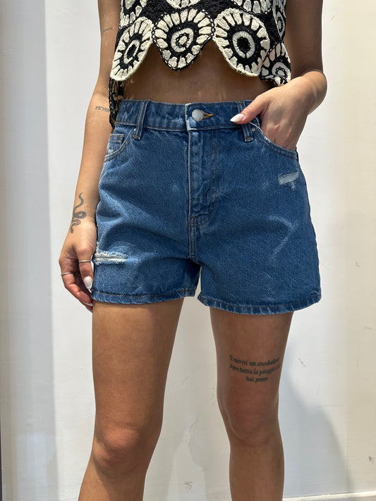 only shorts denim c/strappi