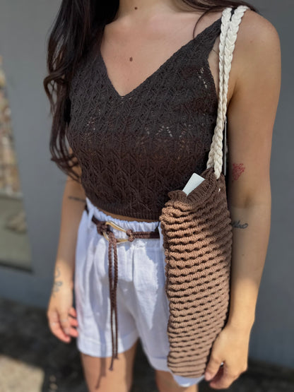 vicbee short lino cintura