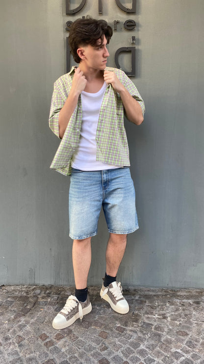 duca camicia riga mista