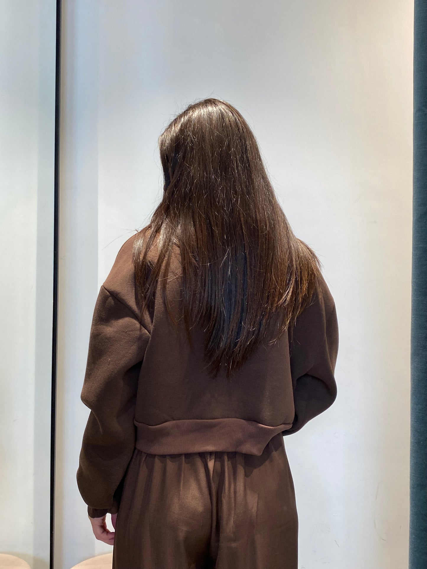 victor felpa crop polo zip