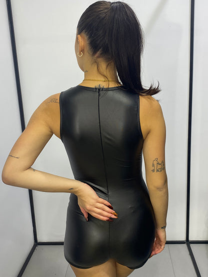 luna tuta short ecopelle