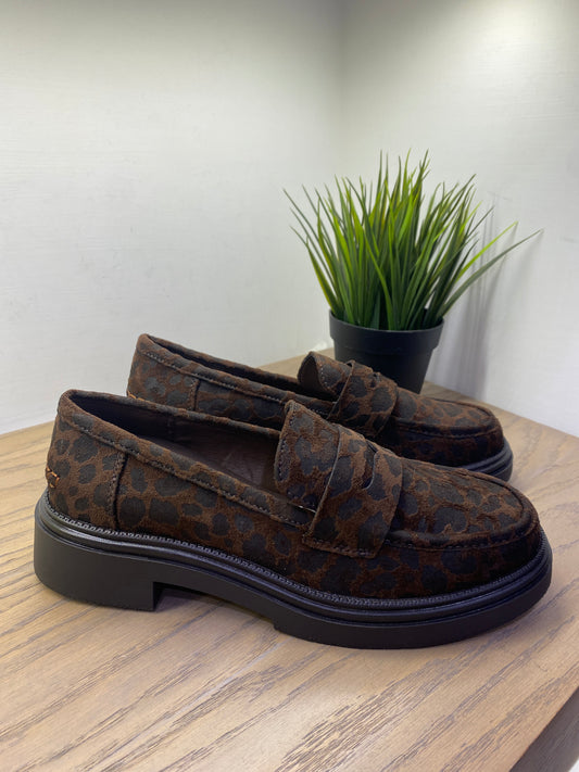 gold mocassino animalier