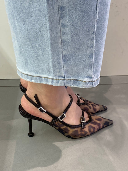 gold sling back leopardata