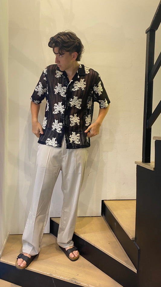 duca camicia taforata ricamo