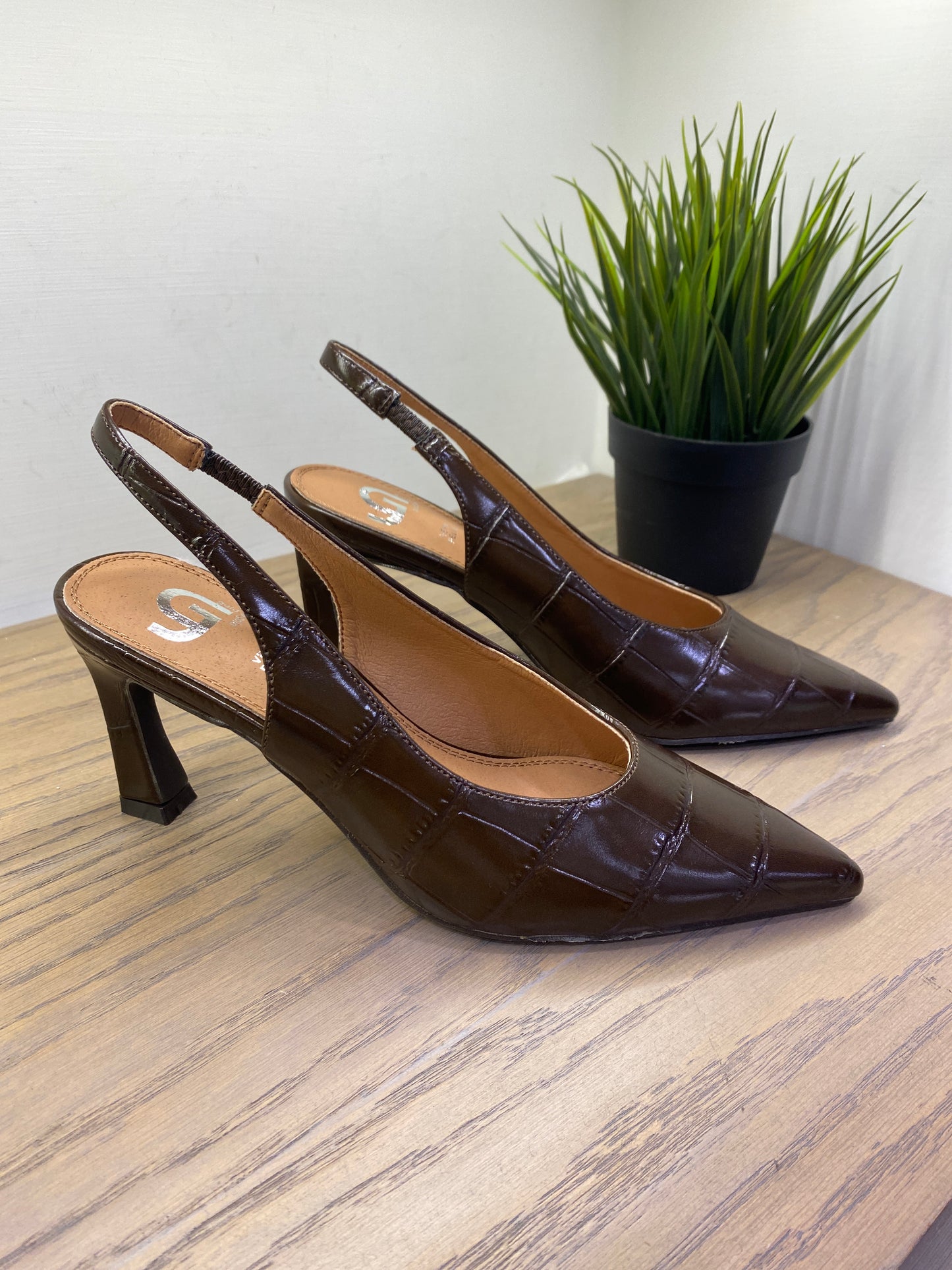 gold slingback punta affusolata