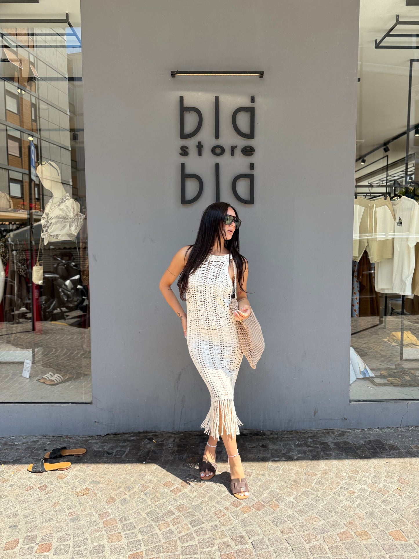 vicbee long dress uncinetto