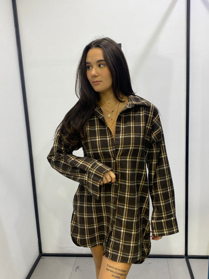 glitter camicia over check