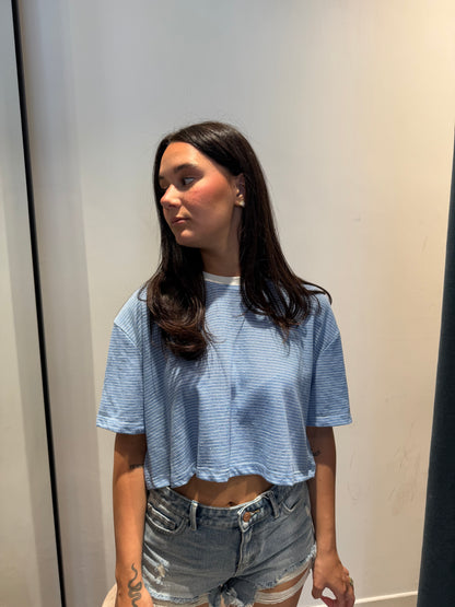 lumina tshirt crop righe