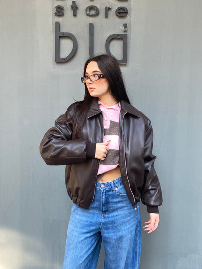 isabel bomber ecopelle collo