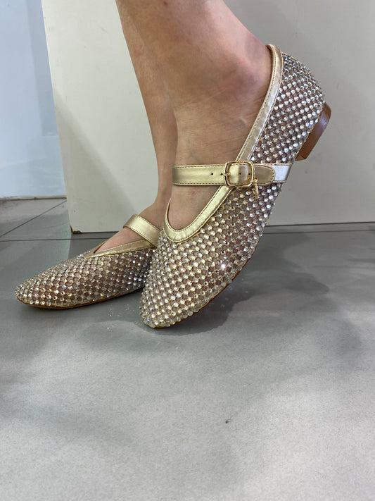 gold ballerina strass