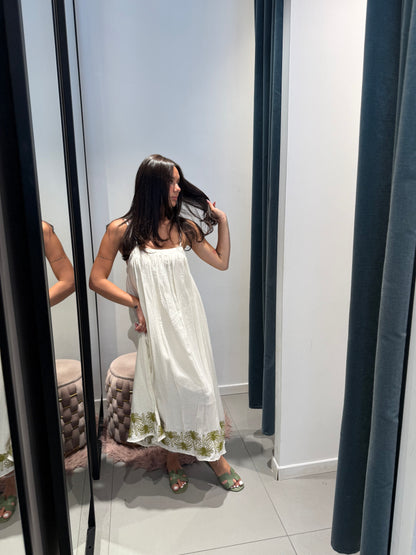 vicbee long dress ricamo bordo