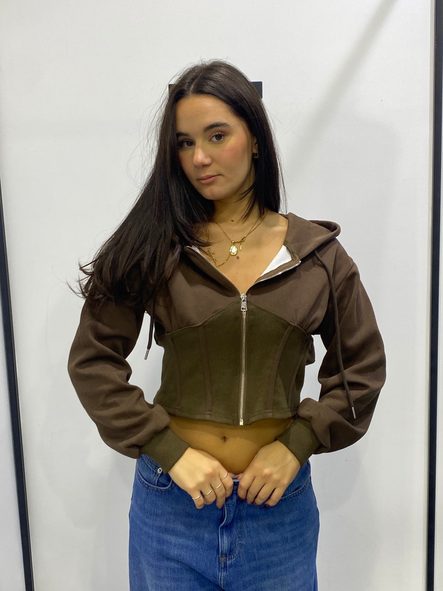 glitter felpa bustier