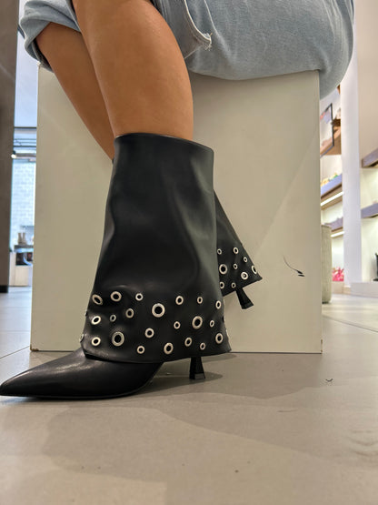 gold stivaletto pelle applicazioni