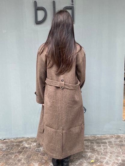 only cappotto spigato cintura