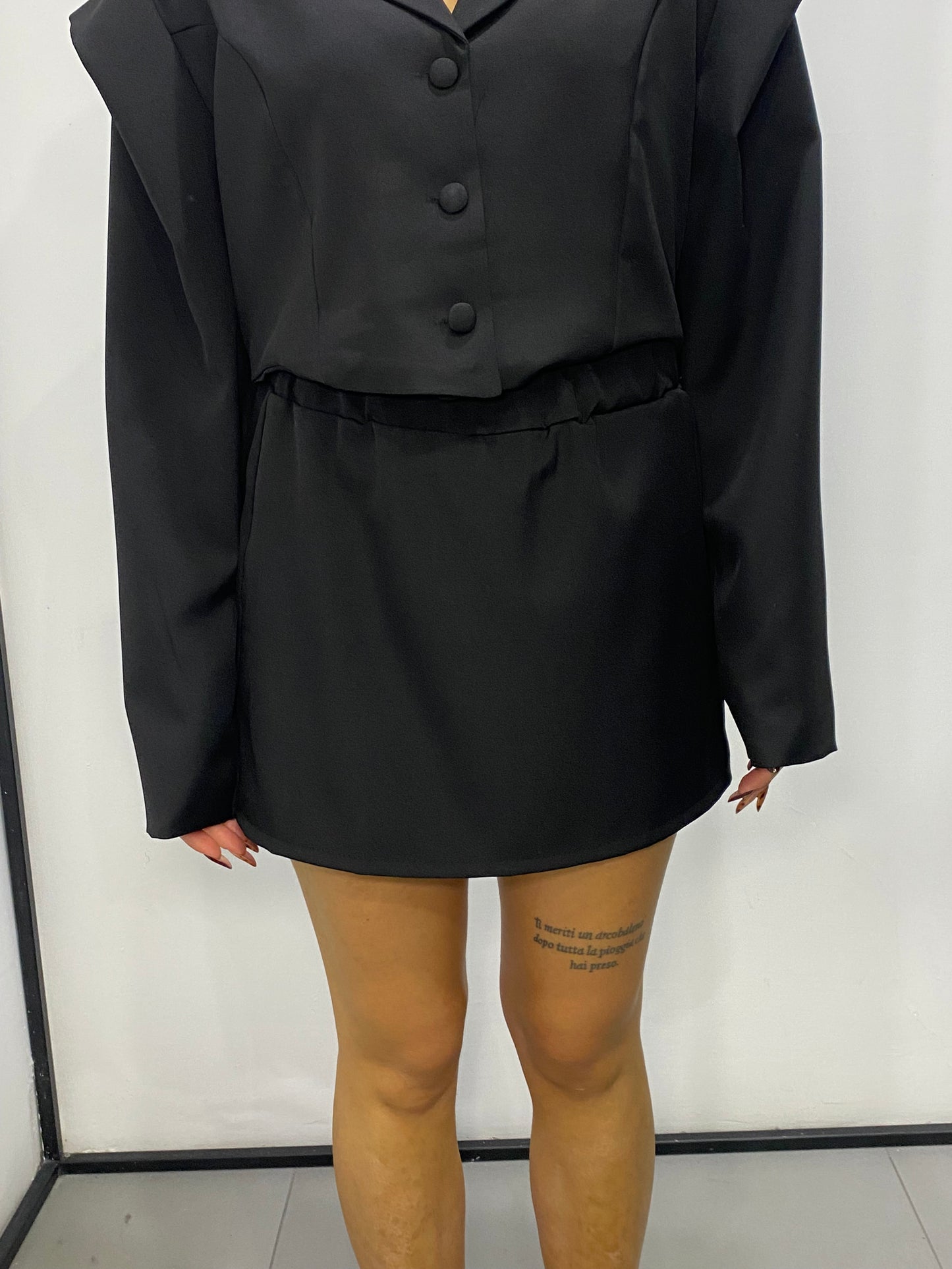 luna cordset giacca crop+shorts