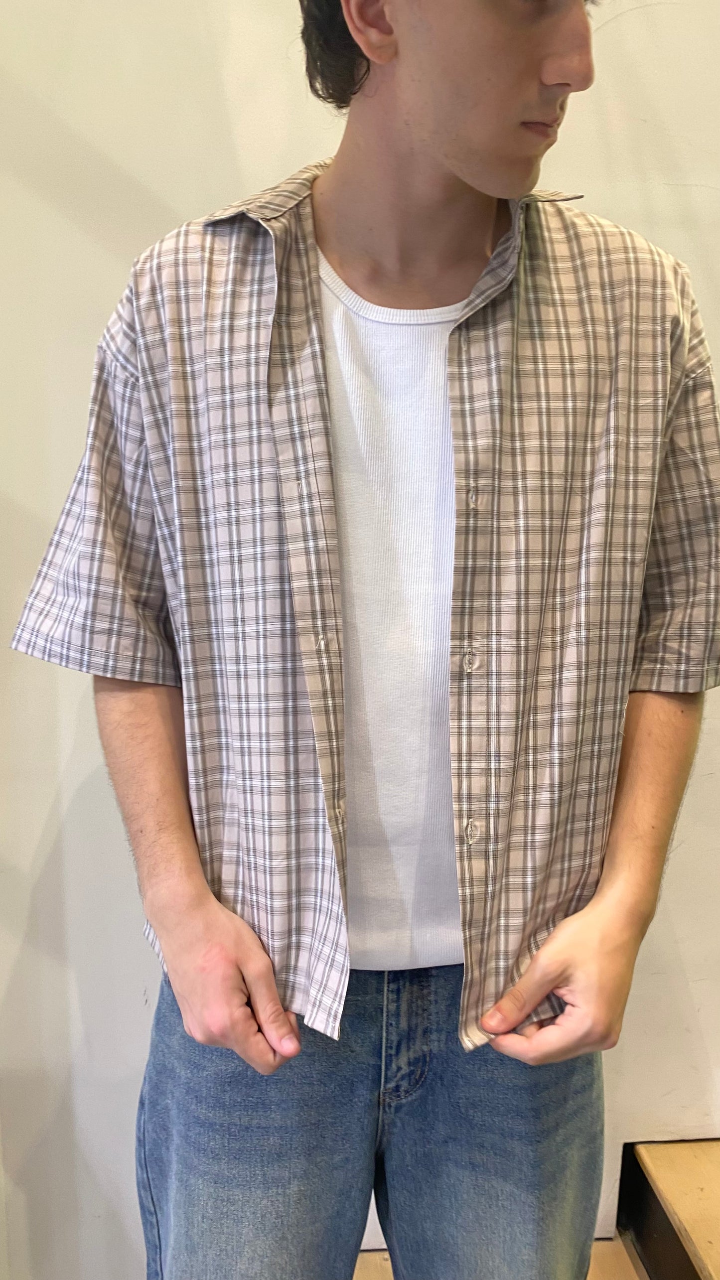 duca camicia riga mista